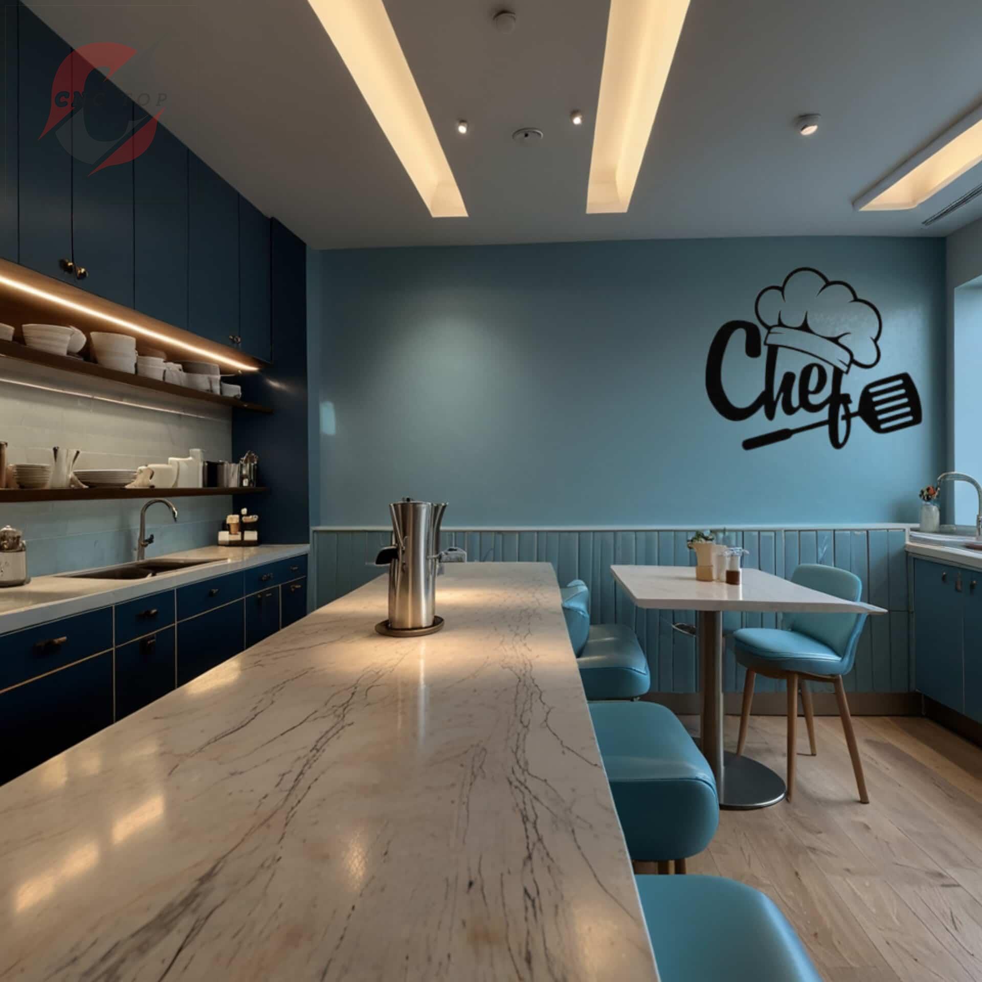  تابلو دیواری CNC لوگو آشپز با نوشته Chef