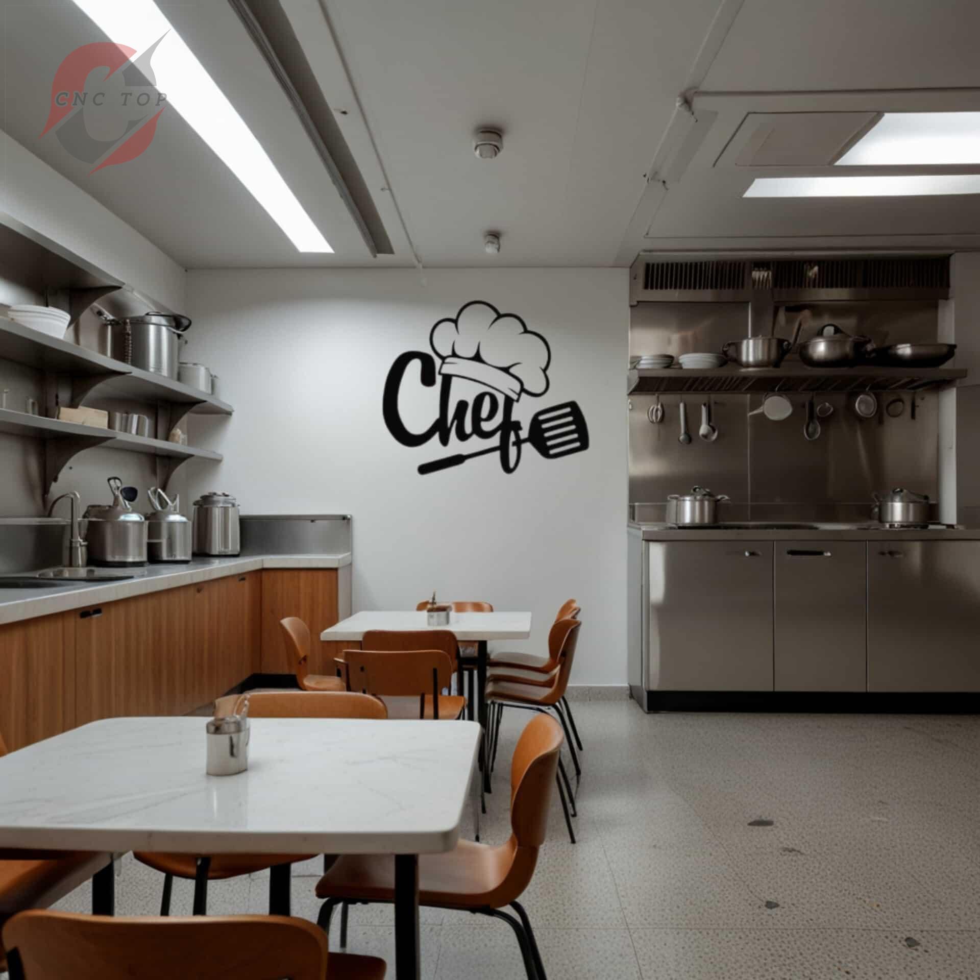  تابلو دیواری CNC لوگو آشپز با نوشته Chef