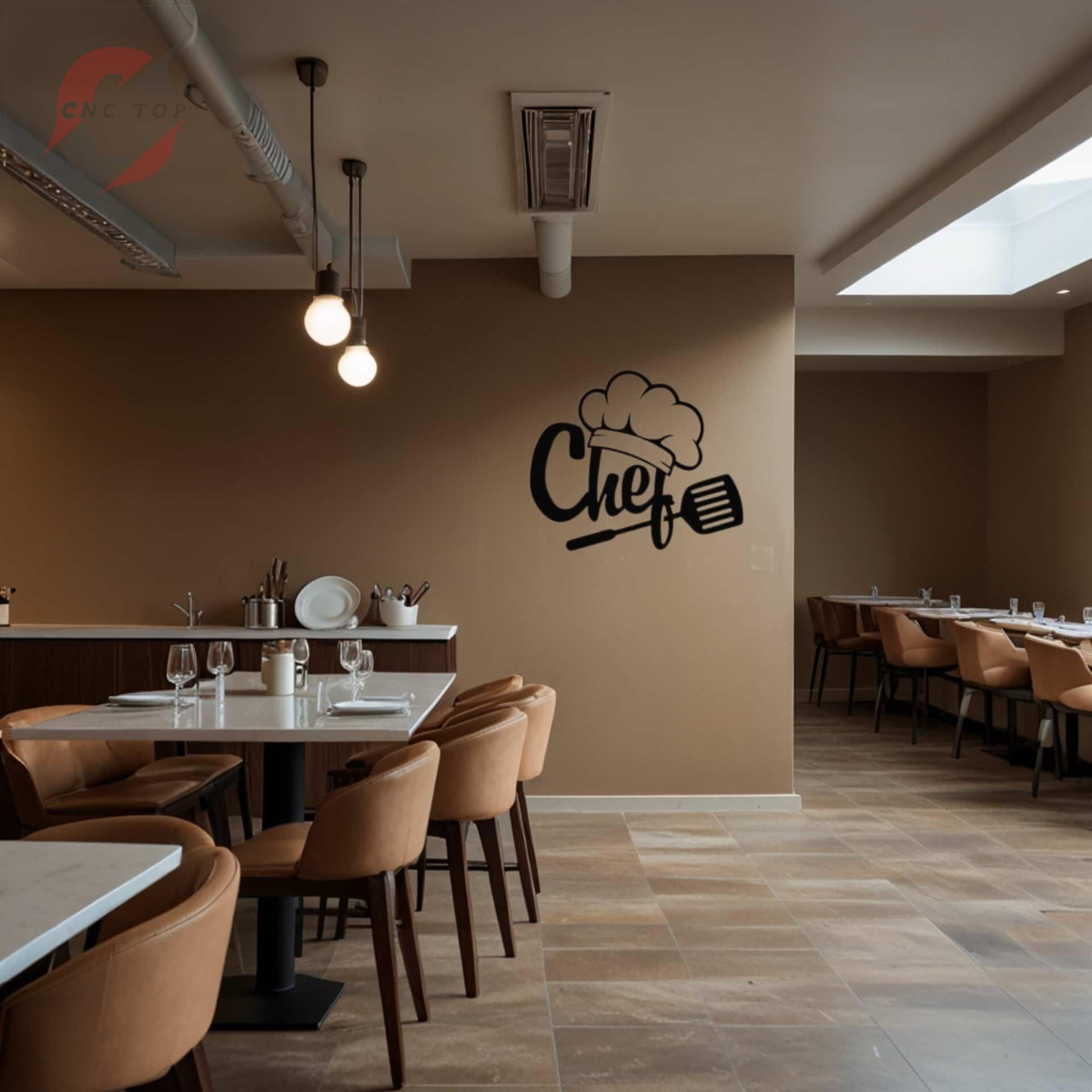  تابلو دیواری CNC لوگو آشپز با نوشته Chef