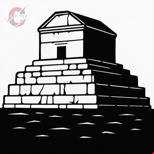 تابلو دیواری CNC طرح پاسارگارد، آرامگاه کوروش بزرگ