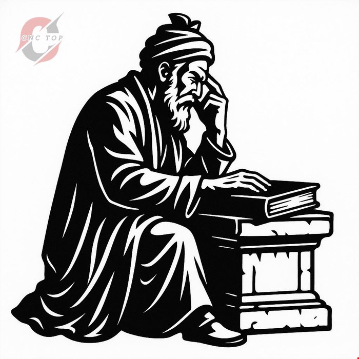 تابلو دیواری CNC طرح فردوسی، شاعر بزرگ ایرانی