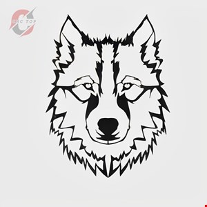 تابلو دیواری CNC طرح صورت گرگ