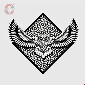 تابلو دیواری CNC طرح جغد کد 3