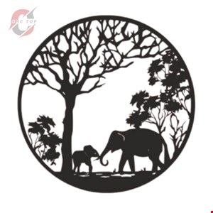 تابلو دیواری CNC طرح فیل کد 5