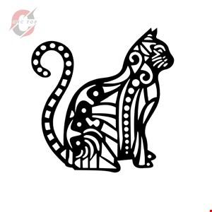 تابلو دیواری CNC گربه طرح 12