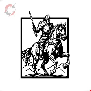 تابلو دیواری CNC طرح شوالیه اسب سوار