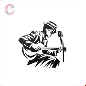 تابلو دیواری CNC طرح مرد در حال خواندن و گیتار زدن