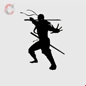 تابلو دیواری CNC طرح نینجا شمشیر به دست