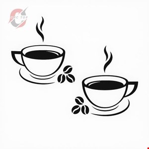 تابلو دیواری CNC طرح دو فنجون قهوه