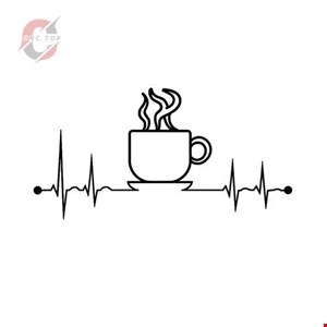 تابلو دیواری CNC طرح ضربان قلب و فنجون قهوه
