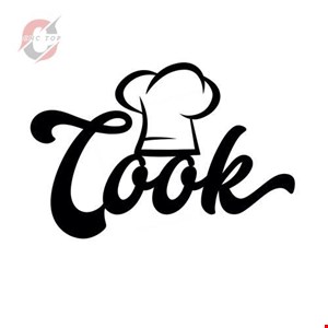 تابلو دیواری CNC طرح لوگو آشپز با نوشته cook