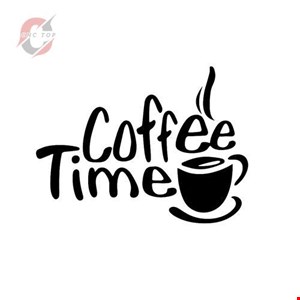تابلو دیواری CNC طرح فنجون قهوه با نوشته coffee time
