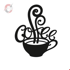 تابلو دیواری CNC طرح فنجون قهوه با نوشته coffee