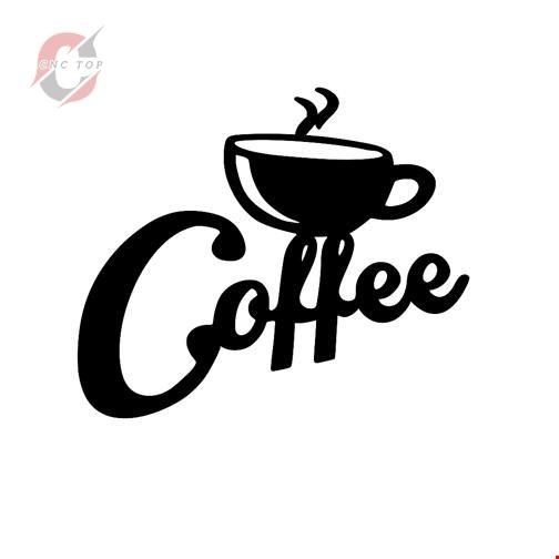 تابلو دیواری CNC طرح فنجون قهوه با نوشته coffee کد 2