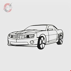 تابلو دیواری CNC طرح ماشین شورلت کامارو
